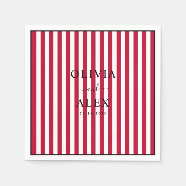 Minimal and Chic Personalized Wedding  Napkins (Front)