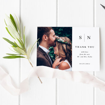 Minimal And Chic | Photo Wedding Budget Thank You by Customize_My_Wedding at Zazzle