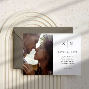 Minimal and Chic Photo Wedding Save the Date Letterpress Photo Cards