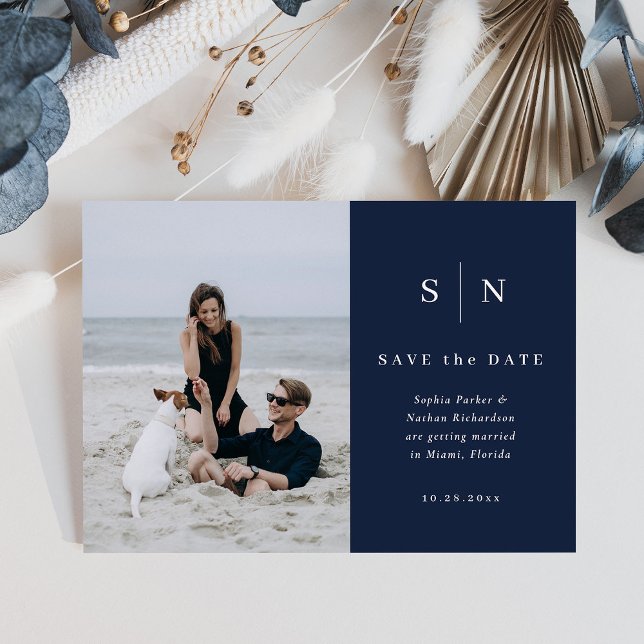Minimal and Chic | Photo Wedding Save the Date Postcard (Creator Uploaded)