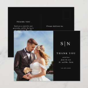 Minimal and Chic   Photo Wedding Thank You Postcard
