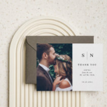 Minimal and Chic | Photo Wedding Thank You Postcard