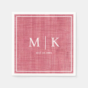 Minimal and Chic   Pink Denim Fabric Wedding  Napkins