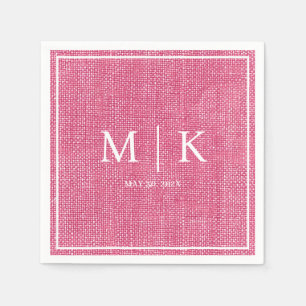 Minimal and Chic   Pink Denim Fabric Wedding  Napkins
