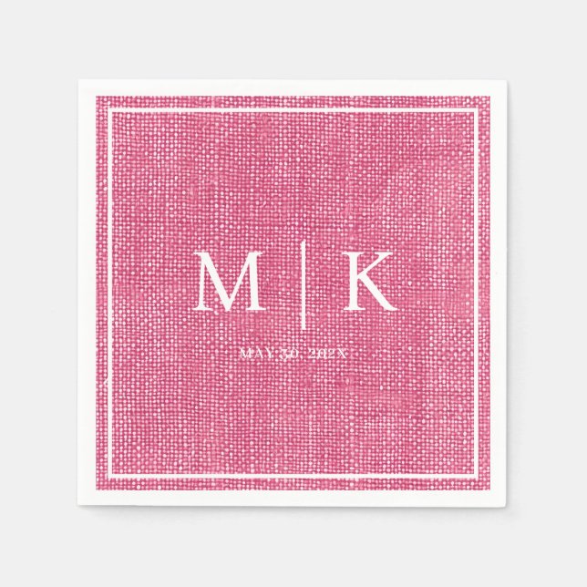 Minimal and Chic | Pink Denim Fabric Wedding  Napkins (Front)