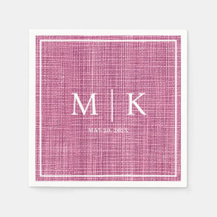 Minimal and Chic   Pink Denim Fabric Wedding  Napkins