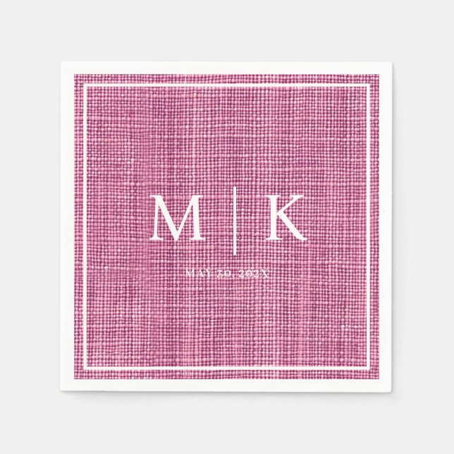 Minimal and Chic | Pink Denim Fabric Wedding  Napkins (Front)