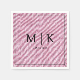 Minimal and Chic   Pink Denim Fabric Wedding  Napkins