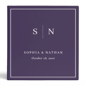 Minimal and Chic | Purple Wedding 3 Ring Binder