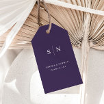 Minimal and Chic | Purple Wedding Gift Tags<br><div class="desc">These elegant,  modern purple wedding favor gift tags feature a simple white text design that exudes minimalist style. Add your initials or monogram to make them completely your own.</div>