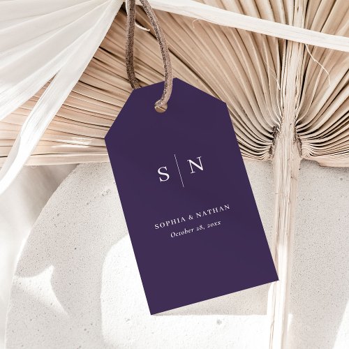 Minimal and Chic  Purple Wedding Gift Tags