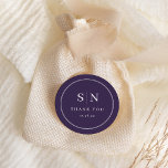 Minimal and Chic | Purple Wedding Initial Classic Round Sticker<br><div class="desc">These elegant,  modern wedding thank you favor stickers feature a simple colorful purple and white text design that exudes minimalist style. Add your initials or monogram to make them completely your own.</div>