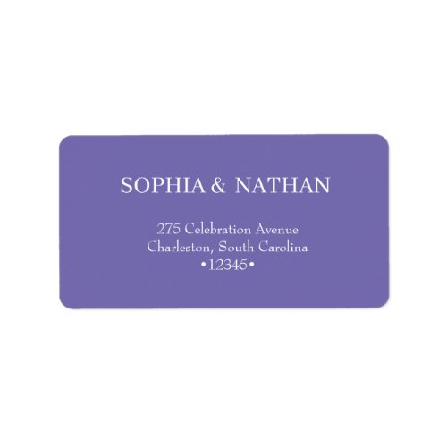 Minimal and Chic  Purple Wedding Label