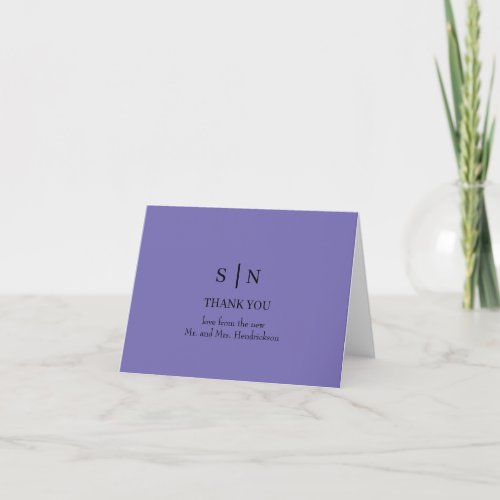 Minimal and Chic  Purple Wedding  Thank You Card