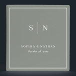 Minimal and Chic | Sage Green Wedding 3 Ring Binder<br><div class="desc">This elegant,  modern wedding binder features a sage green and white text design that exudes minimalist style. Add your initials or monogram to make it completely your own. Change the title on the spine whether this is your wedding planner binder for all your plans,  or a wedding photo album.</div>