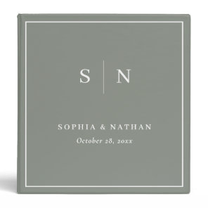Minimal and Chic | Sage Green Wedding 3 Ring Binder
