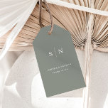Minimal and Chic | Sage Green Wedding Gift Tags<br><div class="desc">These elegant,  modern sage green wedding favor gift tags feature a simple white text design that exudes minimalist style. Add your initials or monogram to make them completely your own.</div>