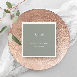 Minimal and Chic Sage Green Wedding Napkins