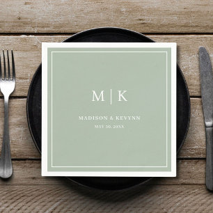 Minimal and Chic Sage Green Wedding Napkins