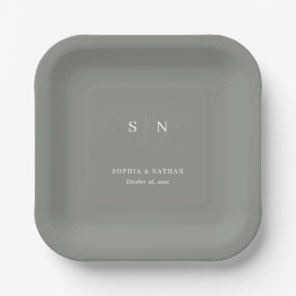 Minimal and Chic Sage Green | Wedding Paper Plates