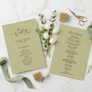 Minimal and Chic Sage Green Wedding Program