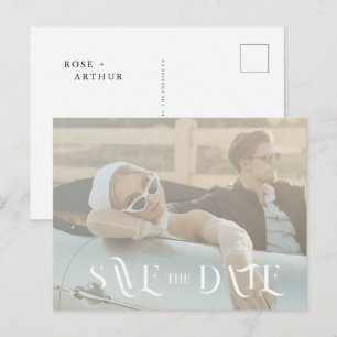 Minimal and chic Save The Date Invitation Postcard