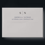 Minimal and Chic | Soft Gray and Black Wedding Envelope<br><div class="desc">These elegant,  modern wedding envelopes feature a simple text design that exudes minimalist style. The outside is gray,  and the interior of the envelope is black. Add your initials or monogram to make them completely your own.</div>