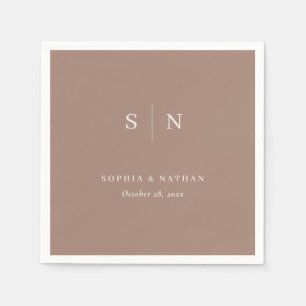 Minimal and Chic Taupe and Cream Wedding Napkins