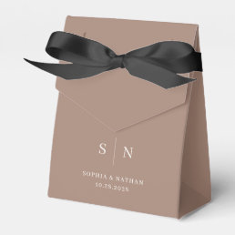 Minimal and Chic | Taupe and Creamy White Wedding Favor Boxes