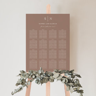 Minimal and Chic   Taupe Wedding Seating Chart Foam Board