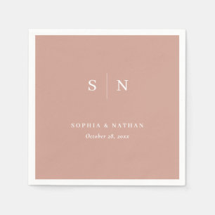 Minimal and Chic   Terracotta and White Wedding Napkins
