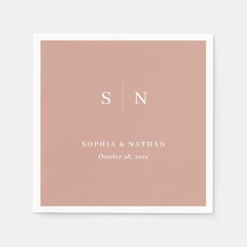 Minimal and Chic | Terracotta and White Wedding Napkins