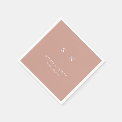 Minimal and Chic | Terracotta and White Wedding Napkins | Zazzle