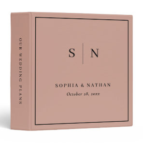 Minimal and Chic | Terracotta Wedding 3 Ring Binder
