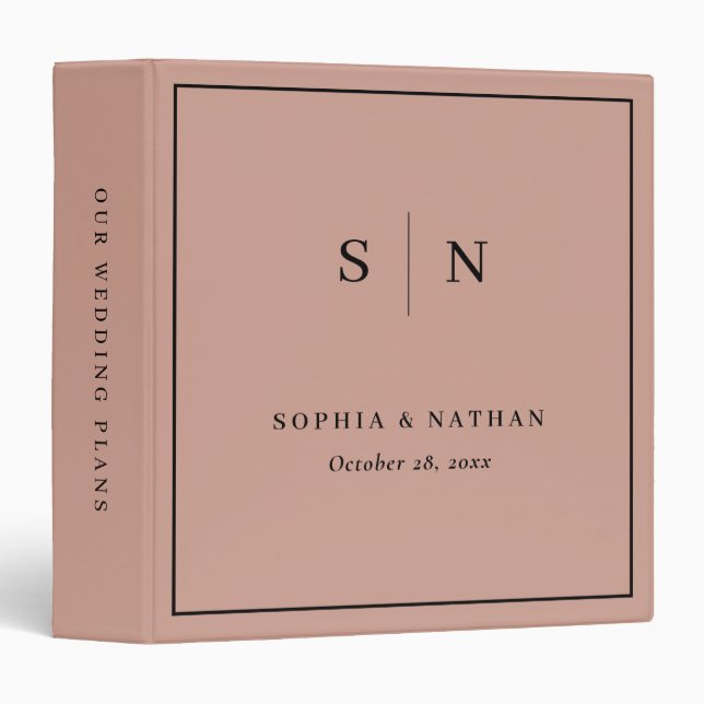 Minimal and Chic | Terracotta Wedding 3 Ring Binder (Front/Spine)