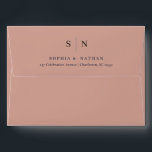 Minimal and Chic | Terracotta Wedding Envelope<br><div class="desc">These elegant,  modern wedding envelopes feature a simple terracotta and black text design that exudes minimalist style. Add your initials or monogram to make them completely your own.</div>