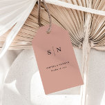 Minimal and Chic | Terracotta Wedding Gift Tags<br><div class="desc">These elegant,  modern terracotta wedding favor gift tags feature a simple black text design that exudes minimalist style. Add your initials or monogram to make them completely your own.</div>