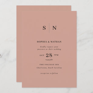 Minimal and Chic Terracotta Wedding Invitation