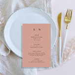 Minimal and Chic | Terracotta Wedding Menu Flyer<br><div class="desc">These elegant,  modern wedding menu cards or rehearsal dinner menu cards feature a simple terracotta and black text design that exudes minimalist style. Add your initials or monogram to make them completely your own.</div>