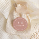 Minimal and Chic | Terracotta Wedding Monograms Classic Round Sticker<br><div class="desc">These elegant,  modern wedding thank you favor stickers feature a simple terracotta and white text design that exudes minimalist style. Add your initials or monogram to make them completely your own.</div>