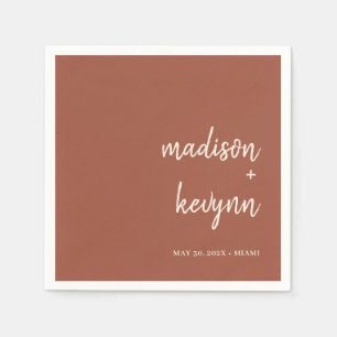 Minimal and Chic Terracotta Wedding Napkins