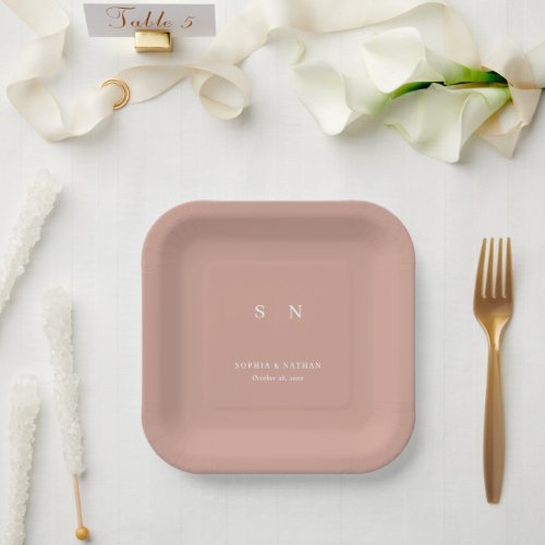 Minimal and Chic Terracotta  Wedding Paper Plates