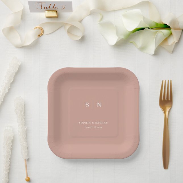 Minimal and Chic Terracotta | Wedding Paper Plates (Wedding)