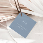Minimal and Chic | Thank You Dusty Blue Wedding Favor Tags<br><div class="desc">These elegant,  modern wedding or bridal shower favor tags say "love and thanks",  and feature a simple dusty blue and white text design that exudes minimalist style. Add your initials or monogram to make them completely your own.</div>