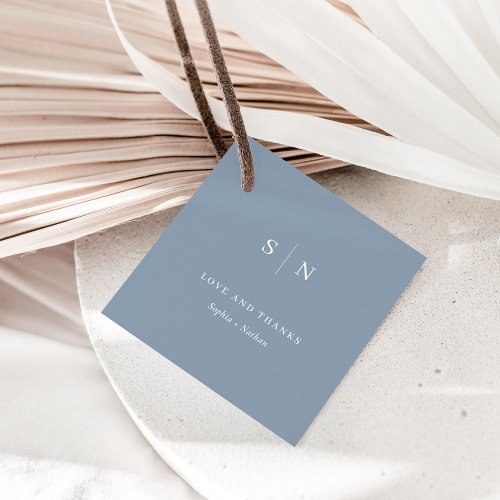 Minimal and Chic  Thank You Dusty Blue Wedding Favor Tags