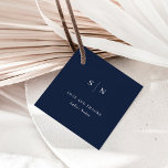 Minimal and Chic | Thank You Navy Blue Wedding Favor Tags<br><div class="desc">These elegant,  modern wedding or bridal shower favor tags say "love and thanks",  and feature a simple dark navy blue and white text design that exudes minimalist style. Add your initials or monogram to make them completely your own.</div>