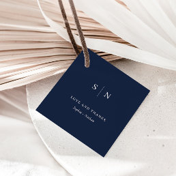Minimal and Chic | Thank You Navy Blue Wedding Favor Tags