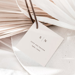 Minimal and Chic   Thank You Neutral Cream Wedding Favor Tags