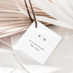 Minimal and Chic | Thank You Wedding Favor Tags<br><div class="desc">These elegant,  modern wedding or bridal shower favor tags say "love and thanks",  and feature a simple black and white text design that exudes minimalist style. Add your initials or monogram to make them completely your own.</div>