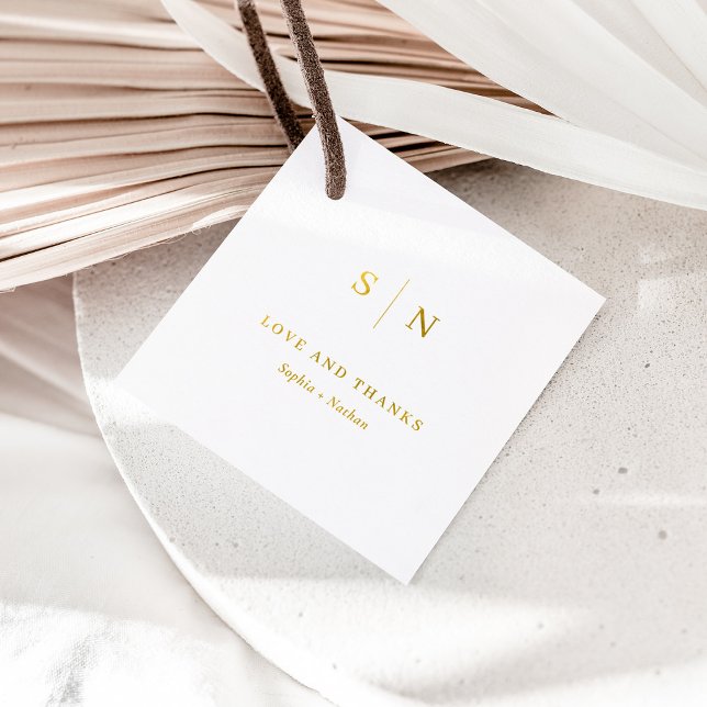 Minimal and Chic | Thank You Wedding Gold Foil Favor Tags (Creator Uploaded)